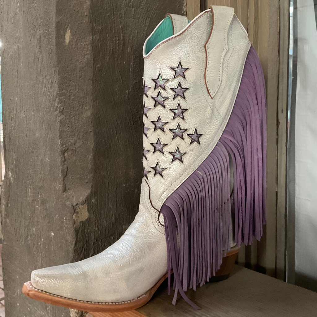 Boot Purple Fringe SNIP T0213 texasgoldminors