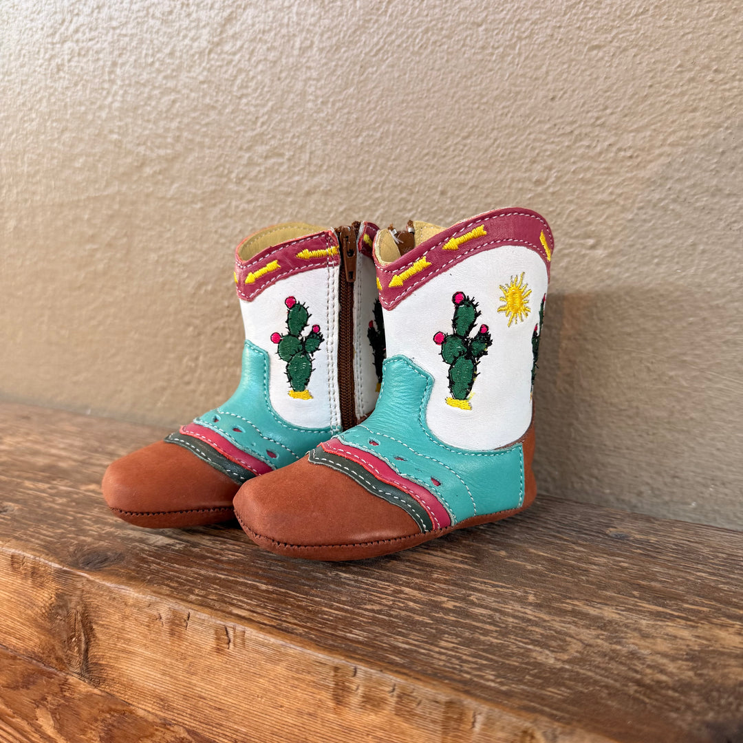 cactus leather boots Shea baby pecos baby boot cactus leather boot Sun western zipper up 3 Infant