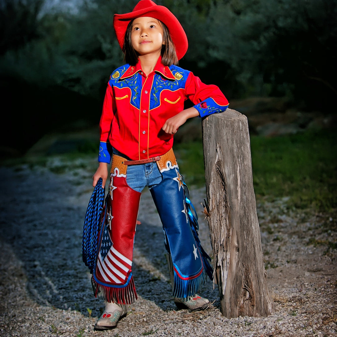 Chaps western cowboy de rodéo fait main avec franges : Chaps en cuir