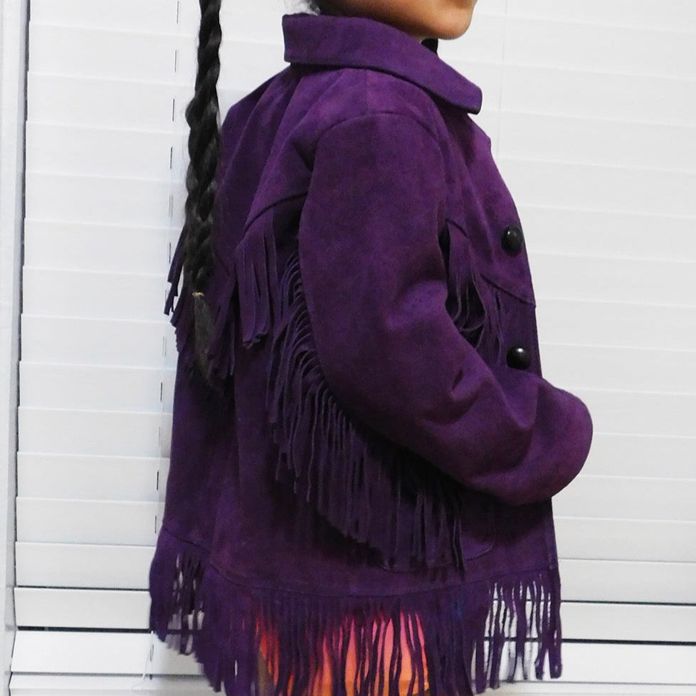 Jacket Purple Fringe Suede – texasgoldminors
