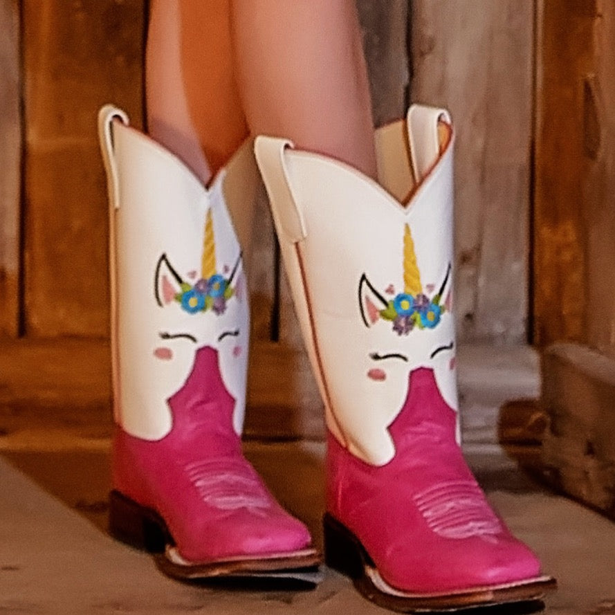 Macie Bean Unicorn Boot Kids Square Toe MK9205